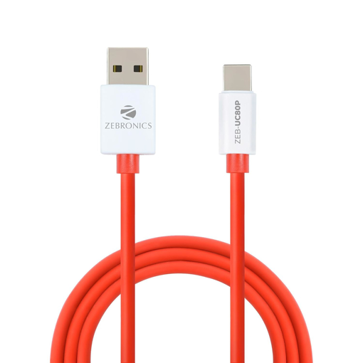 ZEBRONICS UC80P USB - Type C Cable, 80 Watts, Rapid Charging, Charge & Sync, 1 Meter| Samsung | OnePlus | Xiaomi | Realme | Oppo - ZEBRONICS(DC)UC80PTYPEC की तस्वीर