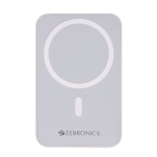 ZEBRONICS MW63 Wireless Power Bank, 10000 mAh, Rapid Charge, Magsafe, Outputs - 20W Wired | 15W Wireless, Type C PD, Built in Protections, LED Indicator, Compatible with iPhone, Made in India - ZEBRONICS(PD)MW63.10000MAH की तस्वीर