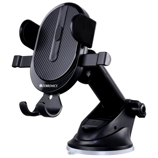 ZEBRONICS CMH100 Car Mobile Holder for Windshield, Dashboard and Other Suitable Surfaces, Strong Suction Cup, 360° Rotatable, Devices Upto 6.8 inch, One Click Quick Release = ZEBRONICS(ST)CMH100 की तस्वीर