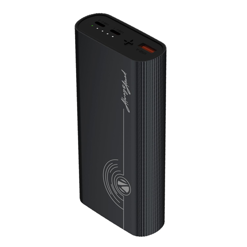 Picture of ZEBRONICS EnergiPOD 20R1 Power Bank, 20000 mAh, 35W, PD 3.0 Type C, Rapid Charging, Outputs - USB A | Dual Type C, LED Indicator, Auto Protections, Metal Body, Flight Friendly, Made in India (Black) - ZEBRONICS POWERBANK 20000MAH ENERGIPOD20R1