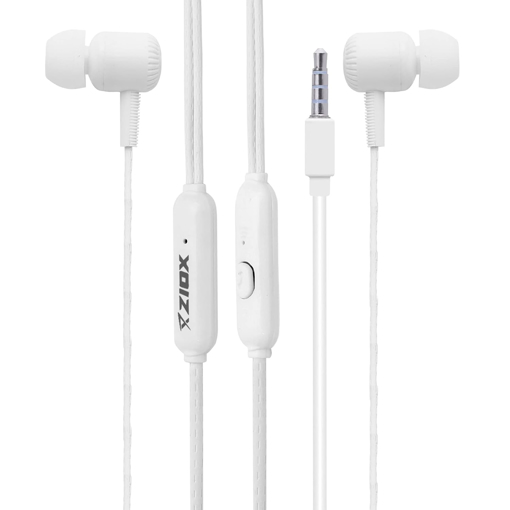 Ziox® Xtune 09 (High Bass Earphones) in-Ear Wired Headphones with in-line Mic, Cord Length 1.2 Mtr Powerful Driver for Stereo Audio, Noise Cancelling Headset s 3.5mm Aux - (White) - ZIOX (HS)XTUNEX07 की तस्वीर