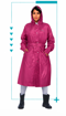 Pink Zeel Waterproof Long Raincoat with Belt RKL05